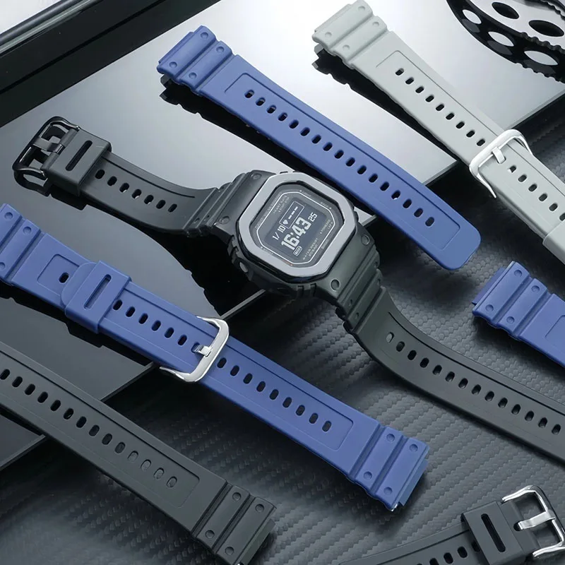 For Casio 3516 Watch Strap DW-H5600 DW H5600 DW-H5600MB Champion's Heart Small Square Solar Watch Resin Silicone Strap Watchband