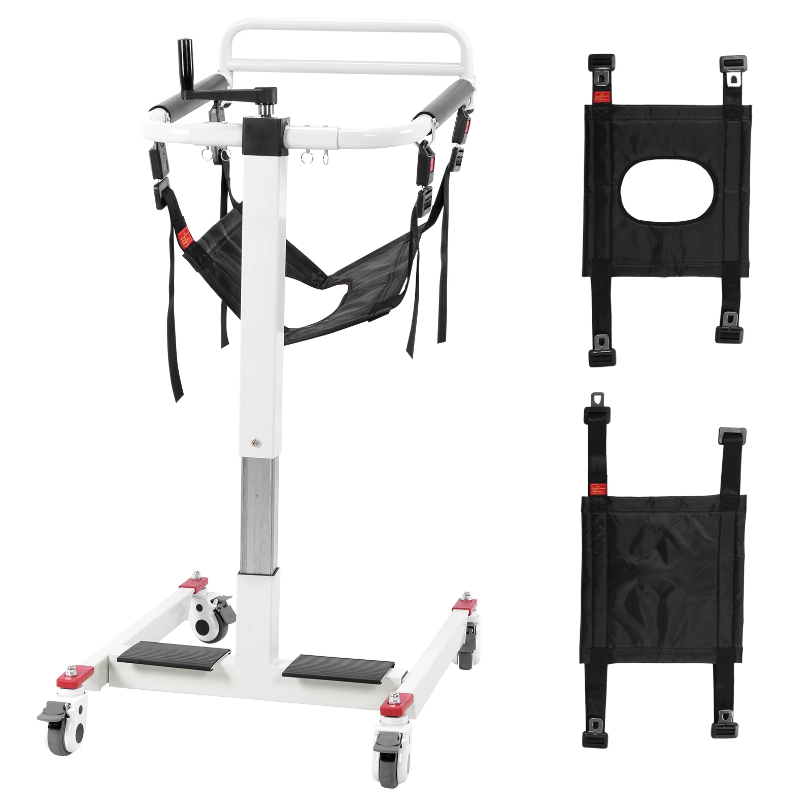 Patiententransfer-Liftrollstuhl mit Verstellbarer Höhe & Breite Bettseitiger Toilettenstuhl mit Rädern für Ältere/Behinderte