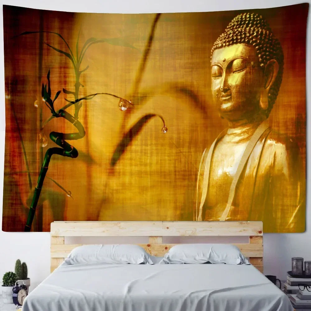 Buddha tapestry hanging on the wall, meditator seven chakras, Indian Bohemian style, mantra, Tapiz, hippie home decoration