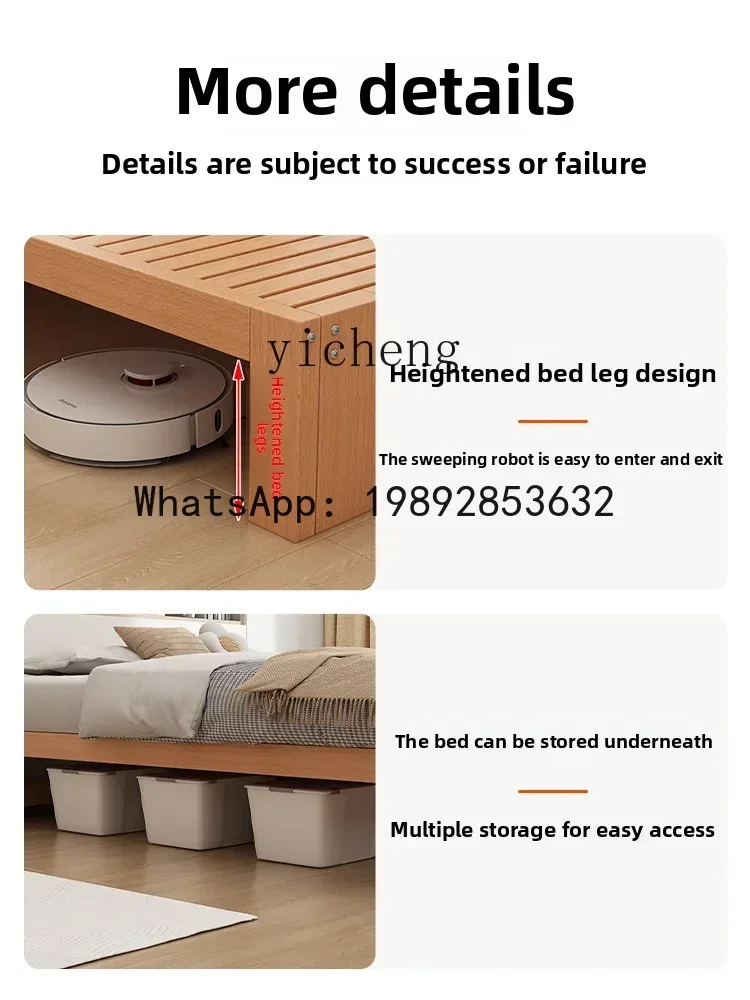 solid wood sofa bed dual-purpose small apartment multi-functional living room lunch break tatami retractable pull-out bed