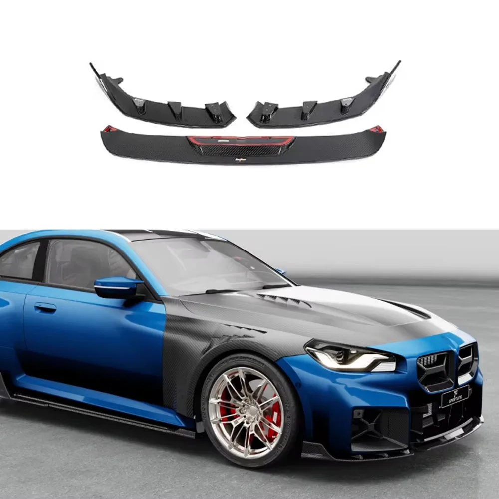 Prepreg Dry Carbon 3pcs/set M2 G87 Custom Front Lip Splitter Spoiler for BMW G87 M2 Coupe 2-Door 2023-2024