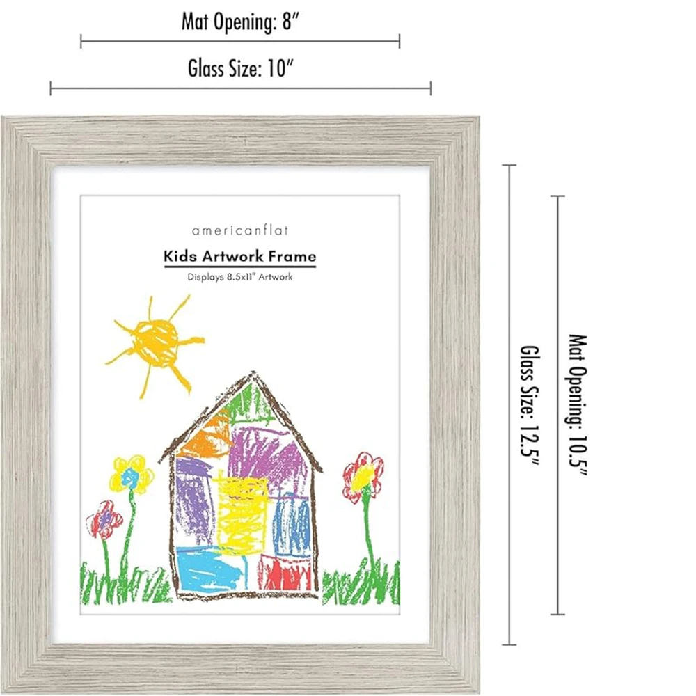 My Mini Masterpiece Art Frame for Kids, Front Loading Picture Frame, 8.5x11 with Mat, 10x12.5 without Mat