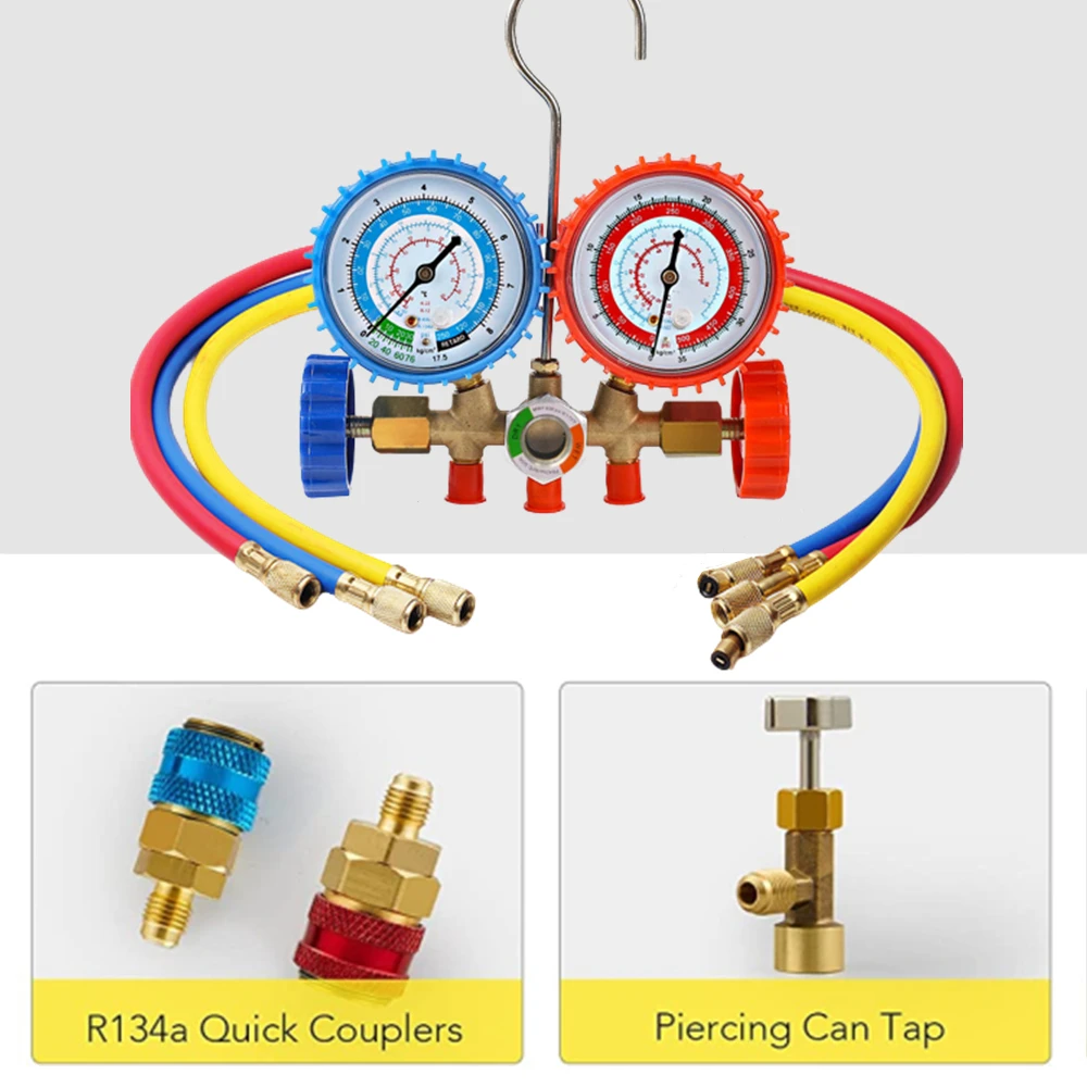 Car Air Conditioner Filling Fitting Refrigerant Gas Valve r-134 a/c Charging Hose Set Freon Filling r134a Hose with Tonomet