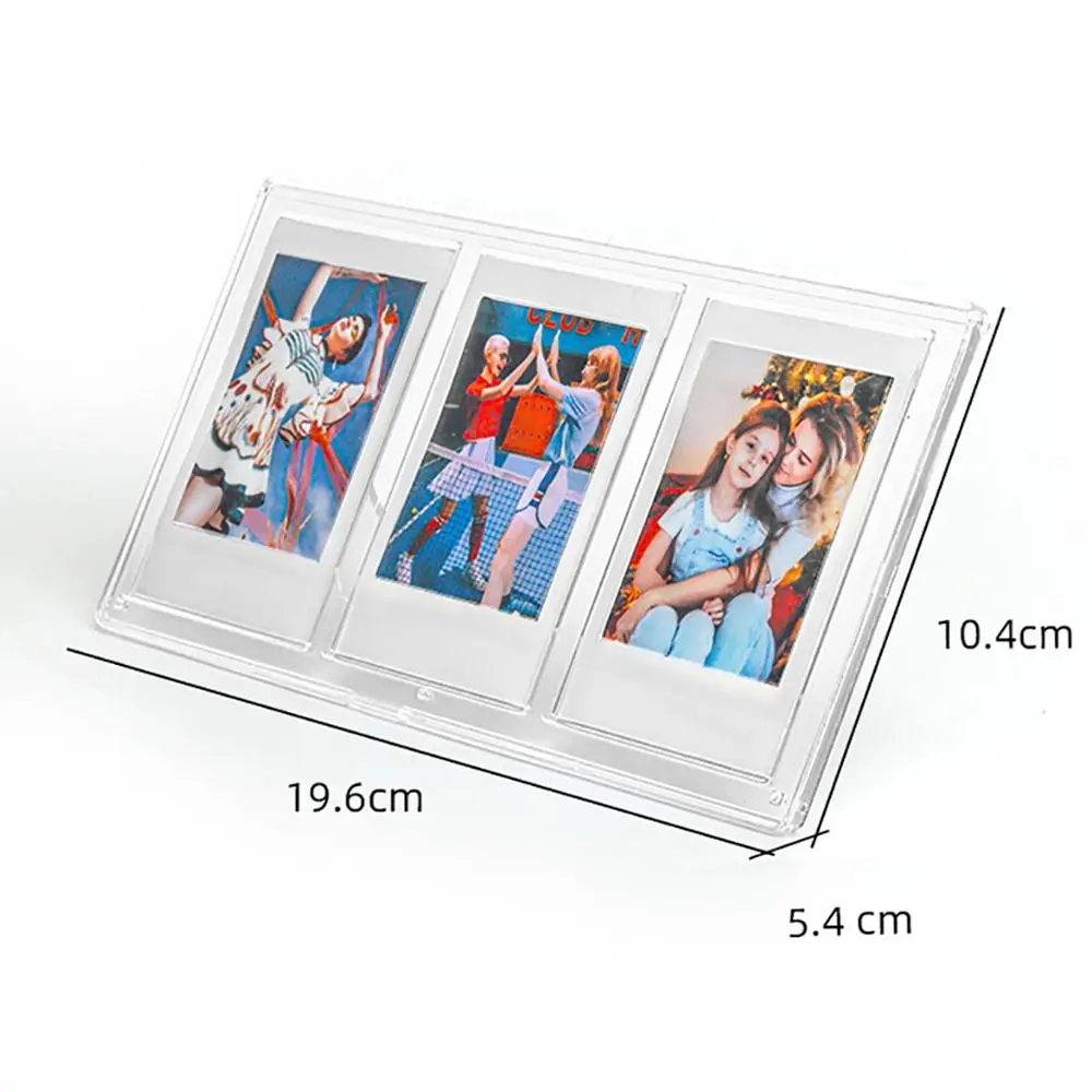 Creative Picture Holder Transparent 3 Slots Photo Frame 3 inch Photo Table Instant Film Camera For Fujifilm Instax mini