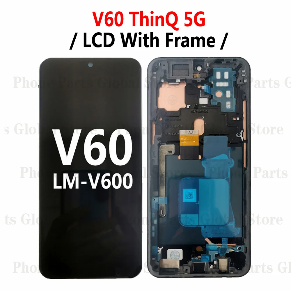 For LG V40 V50 V50S V60 ThinQ 5G LCD With Frame V405 V500N V510N V600 Display Screen Touch Sensor Digitizer Assembly Replacement