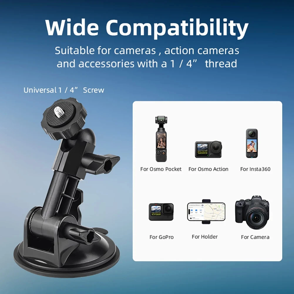 Action Camera Car Mount Adapter Suction Cup Gimbal Camera Car Holder For OSMO Pocket 3 Action Camera Accessory