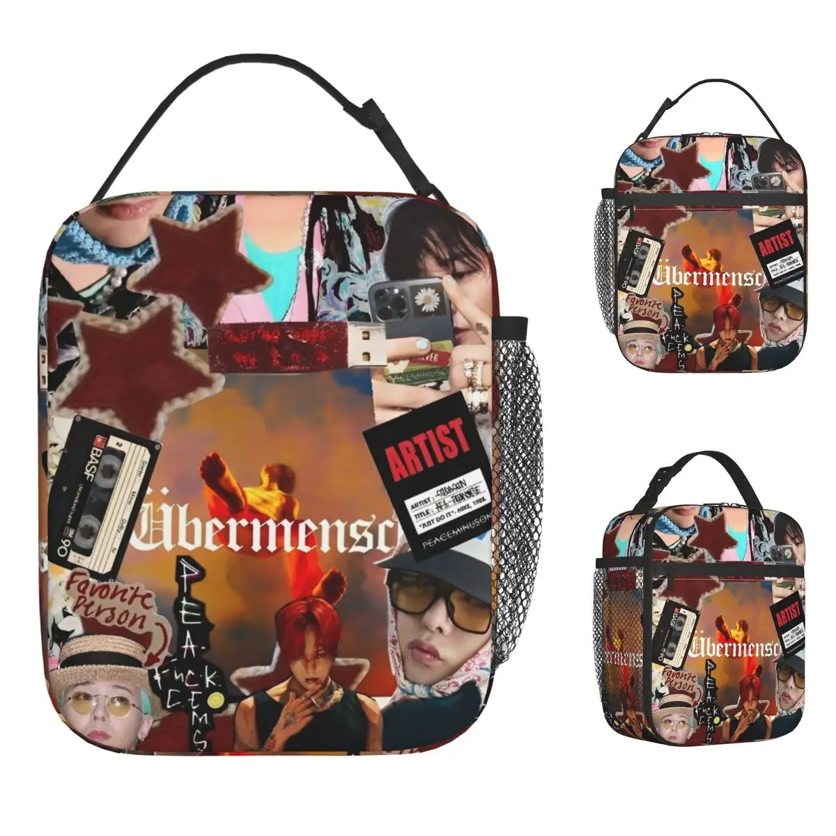 ubermensch-gdragon-world-tour-2025-lancheira-divertida-lancheira-para-homens-viagem-portatil-saco-termico-impressao-a-prova-dwaterproof-agua-saco-de-almoco-termico