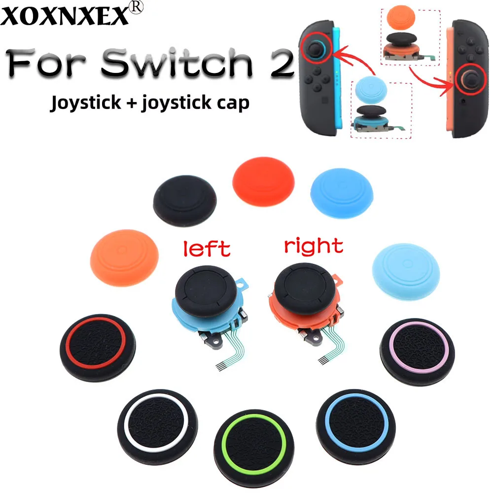 1 conjunto para ns2 switch 2 3d joycons controlador analógico joystick com tampa vara rocker alça de substituição jogo almofada jogos acessórios