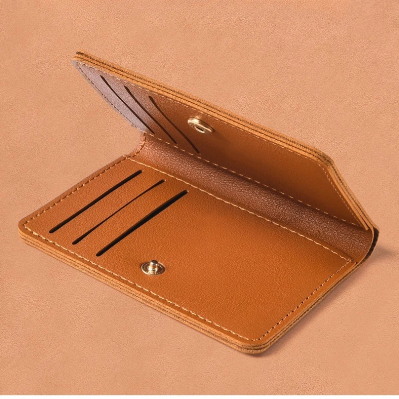Woman Men Wallet Hasp Coin Purse  Id Card Holder Small Wallet Driver's License Card Holder Student Soft Leather Wallets