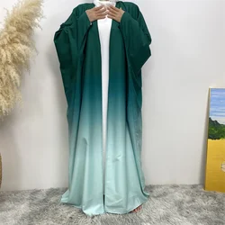 Middle East Muslim fashion new hot Dubai cardigan robe Arab Turkey long-sleeved gradual change dress dress Islamic women loose e