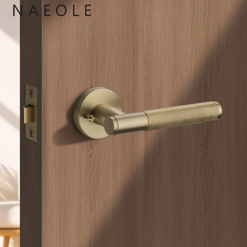 American Style Bathroom Privacy Lock, Indoor Door, Bathroom Lock, 304 Stainless Steel Anti Slip Door Handle, Single Tongue Lock