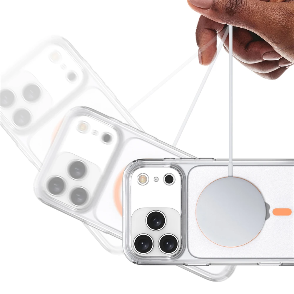 حافظة مغناطيسية شفافة لهاتف آيفون 17 اير برو ماكس بلس لهاتف Magsafe شحن لاسلكي شفاف غطاء مقاوم للصدمات ملحقات الهاتف