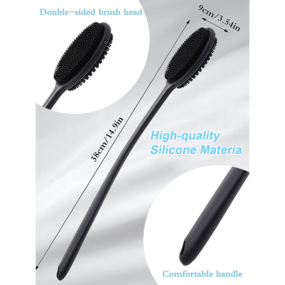 Long Handle Bath Brush Bathroom Body Brushes Back Ball Brush Mud Back Scrubber Shower Massage Brush Exfoliation Bathroom Tools