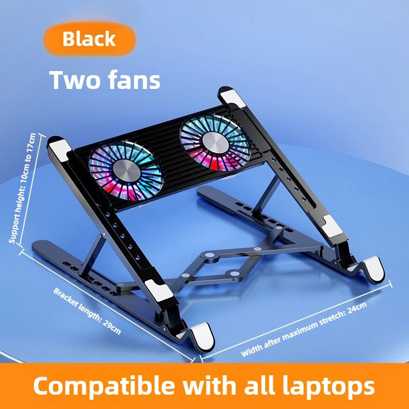 Notebook Radiator Heightening Folding Laptop Portable Heat Dissipation Bracket RGB Aluminum Alloy Laptop Stand Laptop Cooler