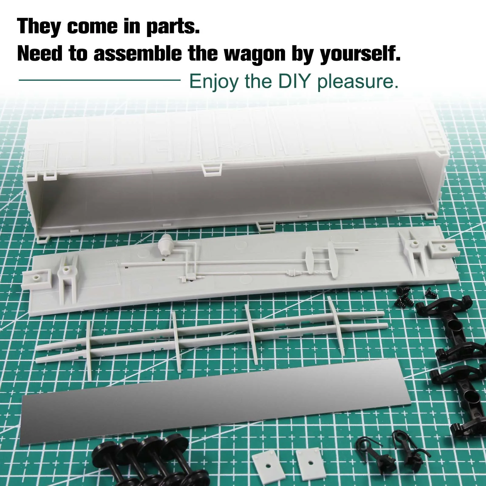 Evemodel Wagon HO Scale 1:87 50' Steel Reefer Disassembled Plastic Wheels for Model Railway C8750JJ
