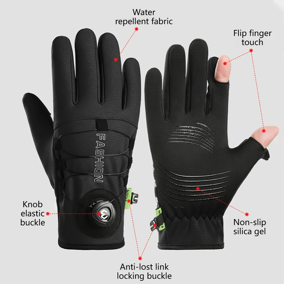 GTUBIKE New Winter Warm Skiing Gloves Unisex Windproof Cold-proof Touch Screen Gloves For Outdoor Sports Running Hiking Cycling