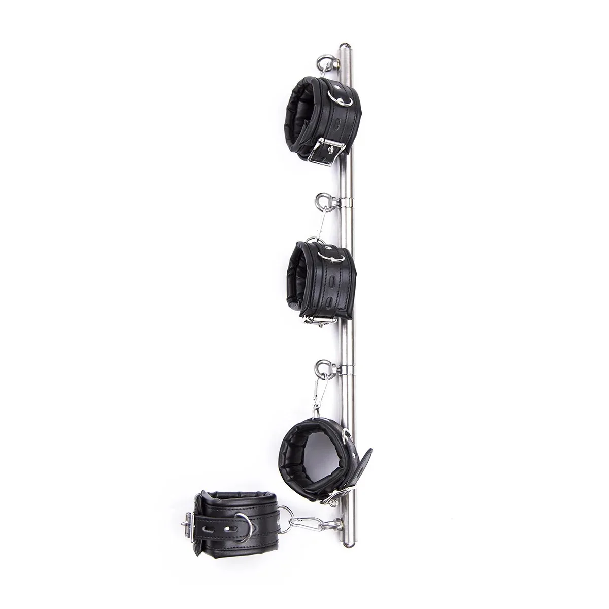 Stainless Steel Adjustable Spreader Bar BDSM Bondage Kit Collar Hand Ankle Cuffs Slave Leg Restraint Bar Couple Adult Erotic Toy view 3