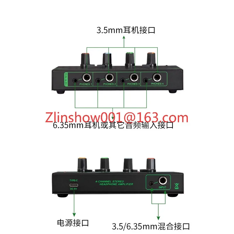 Audio Mixer Combiner One Minute Four Microphone Distribution 2 In 8 Out 6.5 Stereo Isolated Cable 3.5 Multi
