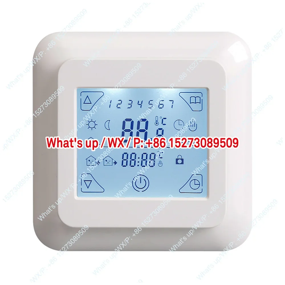 LCD intelligent thermostat touch screen weekly programming 16A electric heating switch panel V8 electric floor heating