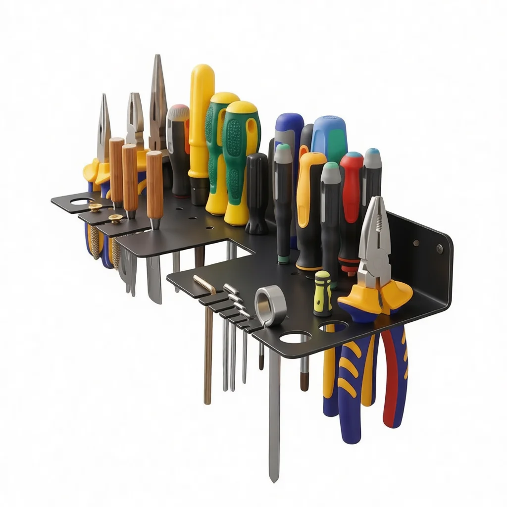 Heavy Duty Carbon Steel Tool Rack 26 Holes Wall Mount Storage Organizer Garage Workshop Hardware Pliers Screwdriver Holder Shelf