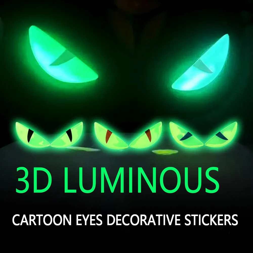 FOR Car Motorcycle Electric Vehicle Colorful Night Light 3D Motorcycle Little Devil Cat Eye Luminous Devil Eye