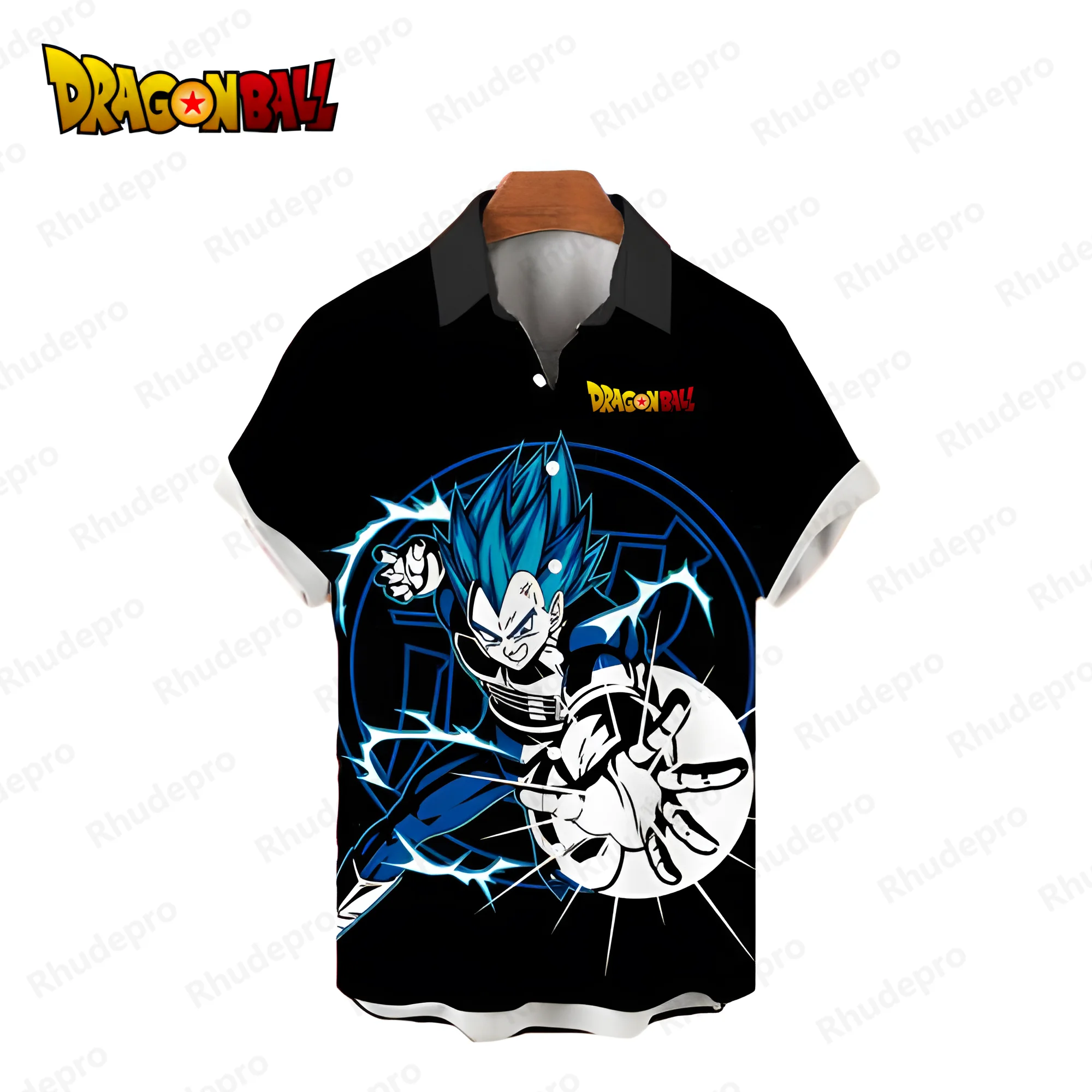 Koszule męskie Vegeta Dragon Ball Z letnia bluzka Harajuku plażowe stylowe topy 2024 Super Saiya Streetwear koszula hawajska Y2k