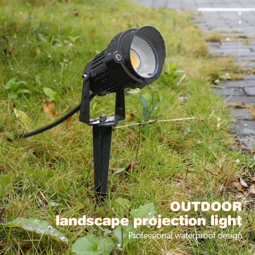 Outdoor LED Waterproof Lawn Light 5w COB Household Long Nail Garden Lamp Terrace Garden Path Landscape Decoration Lights Spotlig