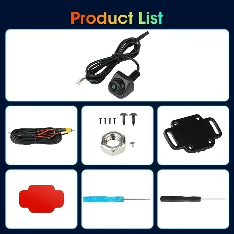 Car Rear View Camera 170 Degree Fish Eye Night Vision No Punching AHD 1920*1080P CVBS NTSC PAL Universal Backup Parking Lens