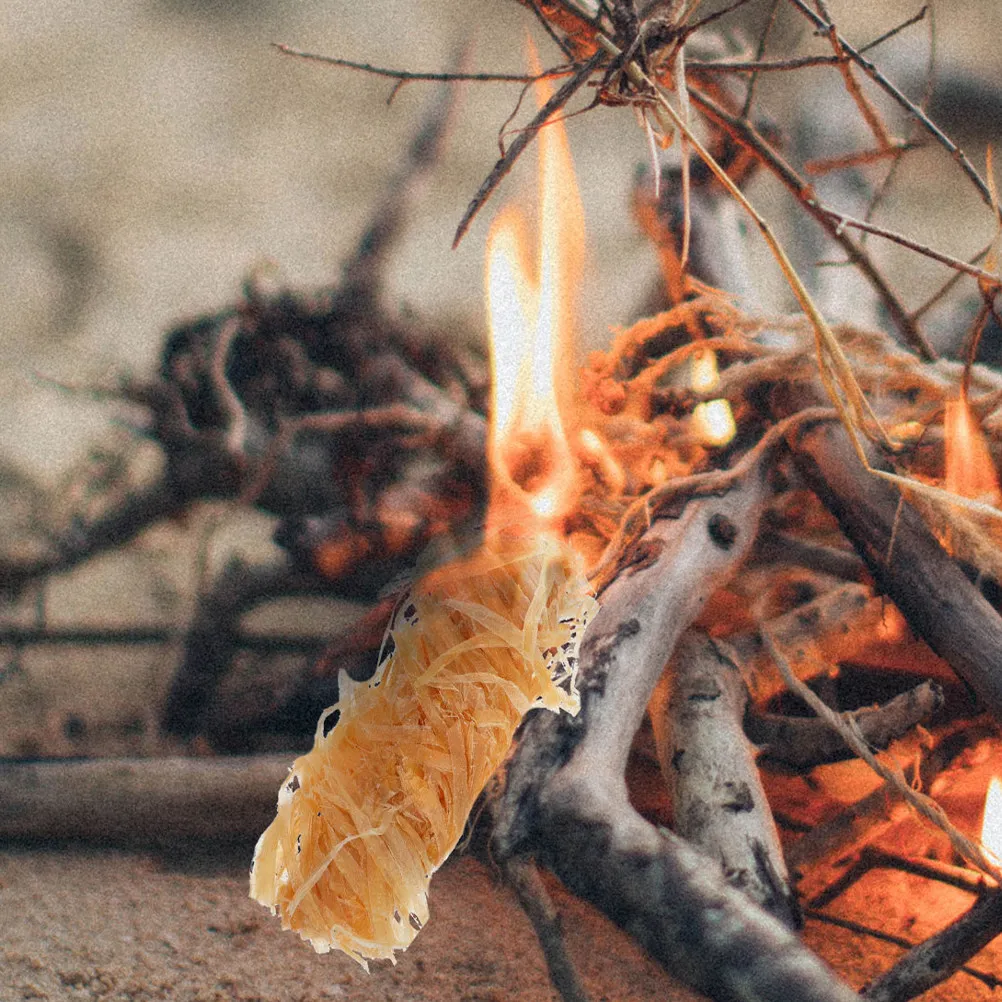 50Pcs Wooden Natural Firelighters Fast Burning Outdoor Fire Starter for Camping Barbecue Stove Grills Natural Firelighters