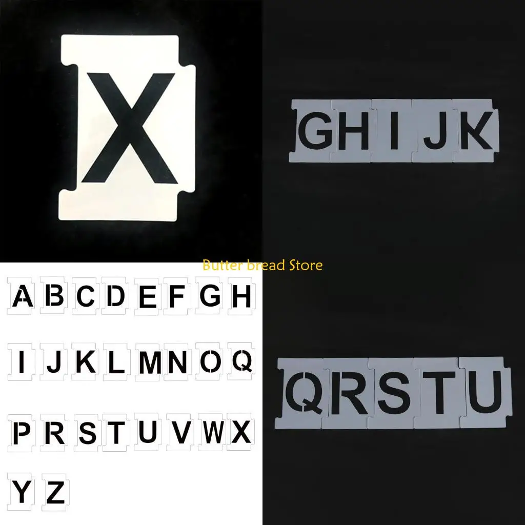 W89C Curb Stencil Letters Numbers Templates Reusable DIY Art Craft Paint on Fabric Rock Chalkboard Signage