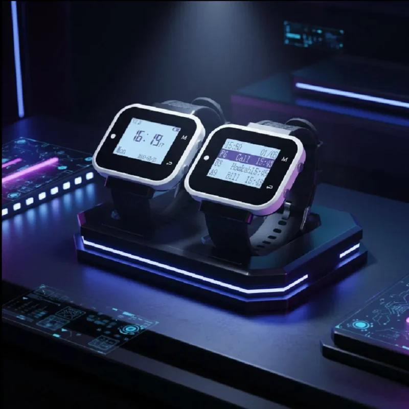 Restaurant Pager Wireless Waiter Calling System 1 Watch Receiver 20Call Buttons Service Call Pager for Cafe Clinic Dentist Hotel