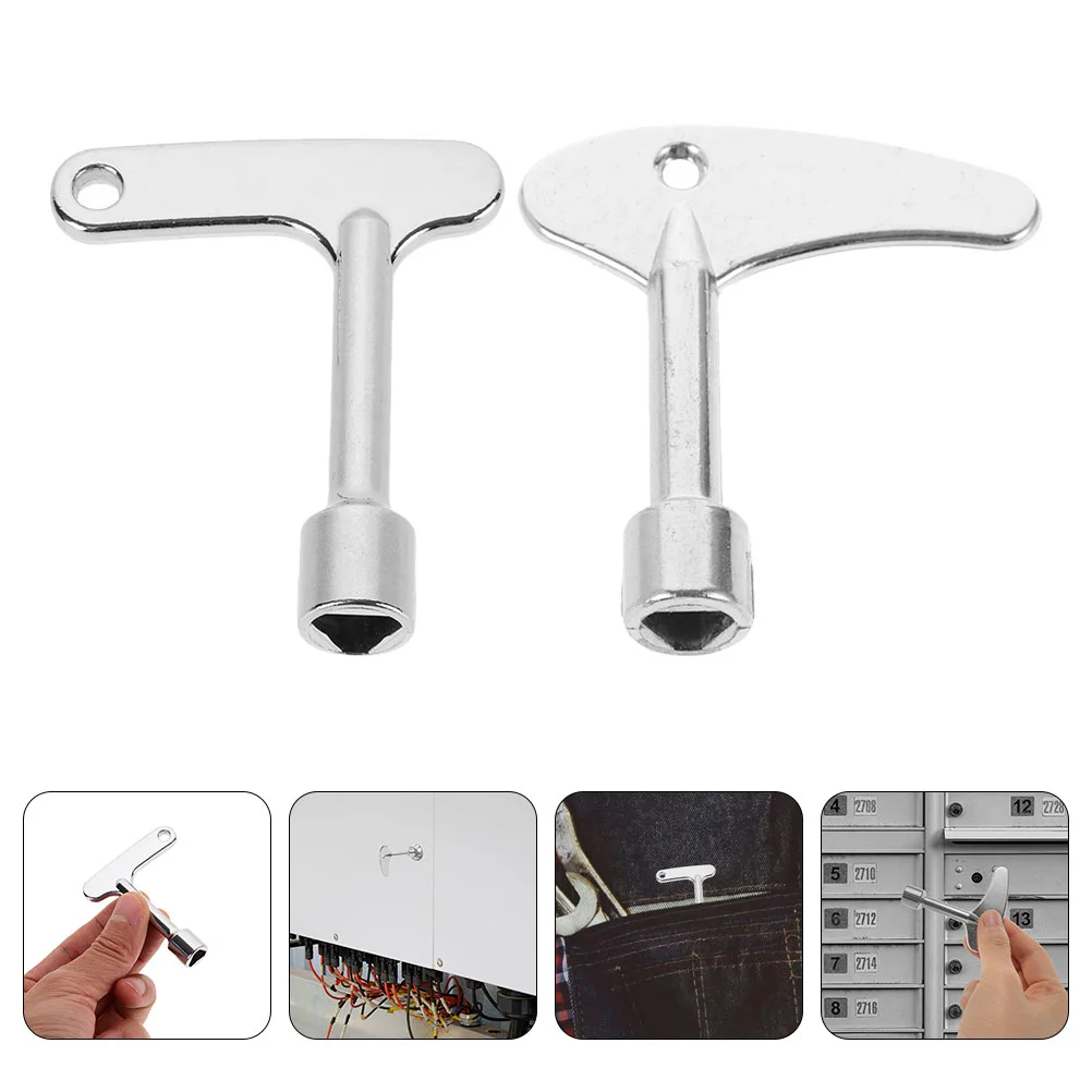 

2 PCS Electric Meter Outdoor Trash Can Zinc Alloy Triangle Electrical Cabinet Key