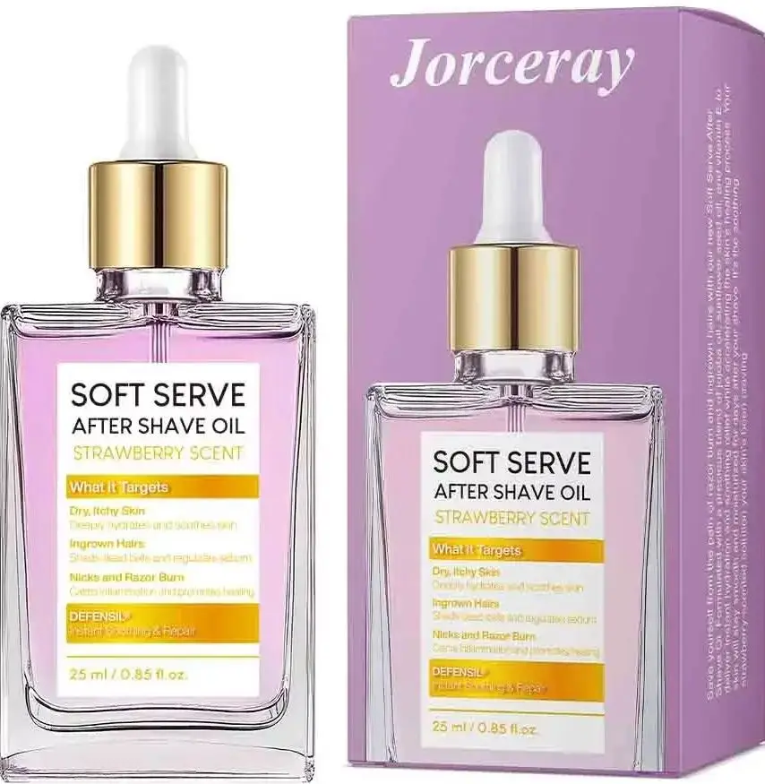 Aceite para después del afeitado de fresa | Tratamiento de quemaduras de cabello encarnado y maquinilla de afeitar | Suero posbarbado calmante para piernas y cuerpo de bikini 25 ml