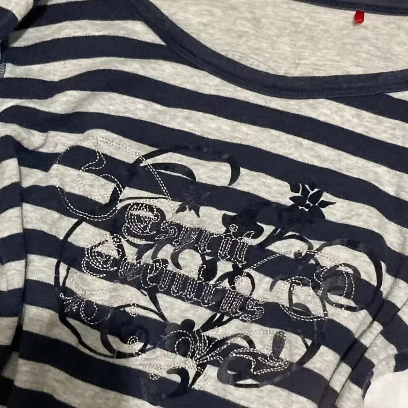 Y2k Gothic Subculture Long Sleeve T-Shirt Women American Vintage Top Skulls Print Dark Style Streetwear Spring Summer 2026