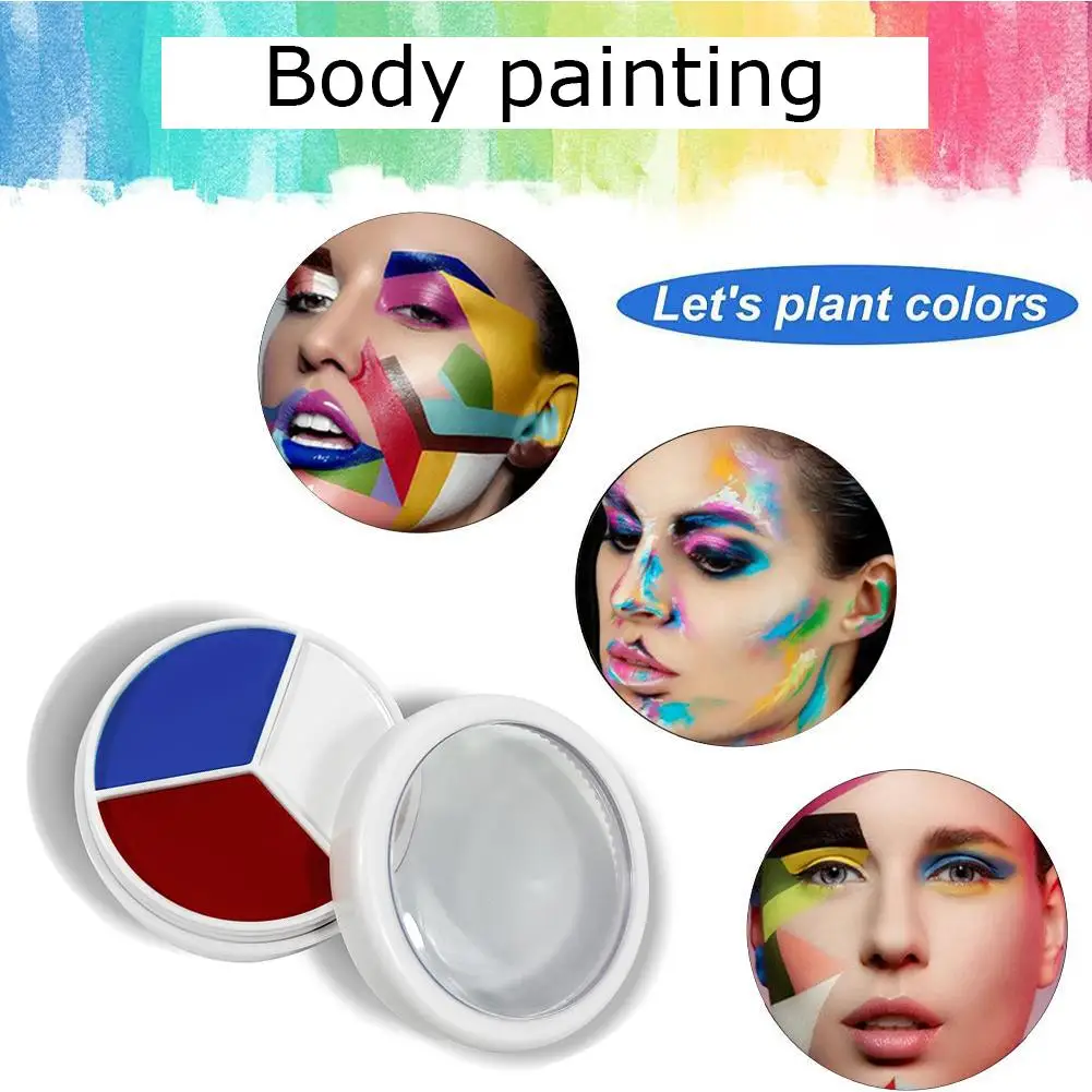 3 Kleuren Halloween Gezicht Bodypainting Niet Giftig Veilig Kerstverf Schilderij Feest Zwart Crème Water Gele Olie Make-Up Rood W3o1