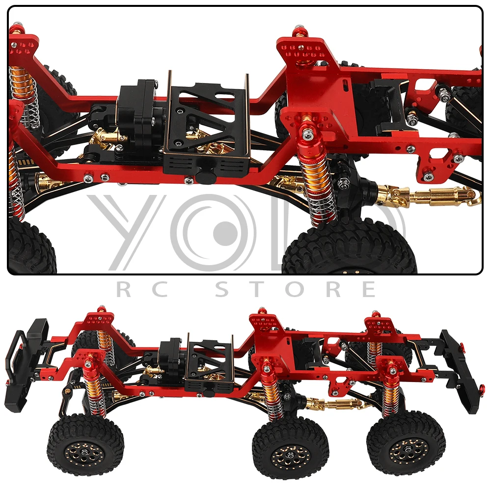 TRX4-M Mosiądz i metalowa rama podwozia samochodu RC 6x6 z przednimi środkowymi tylnymi osiami Skrzynia biegów DIY dla TRX4M 1/18 RC Crawler Części