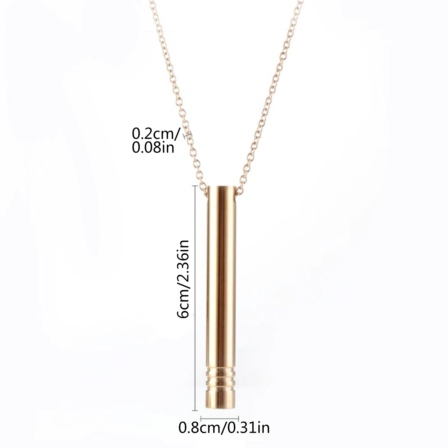 Meditation Stress Relief Stainless Steel Anxiety Breathing Necklace Mindfulness Whistle Pendant with Chain Yoga Ritual Jewelry