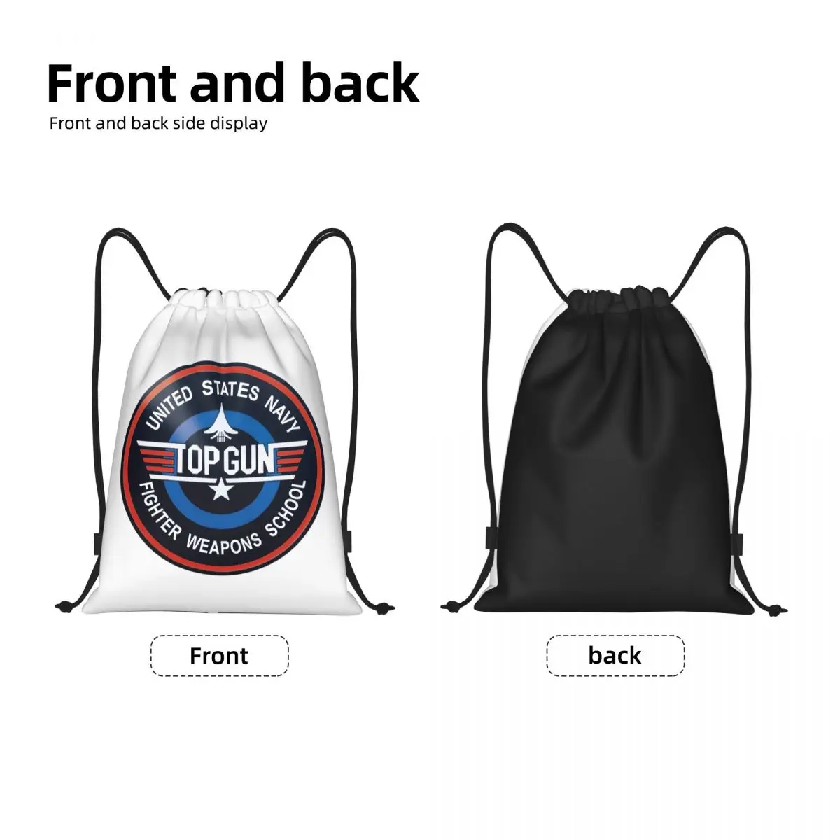 Air Force Fighter Jets Top Gun Drawstring Backpack Women Men Gym Sport Sackpack Portable Maverick Film Training Bag Sack