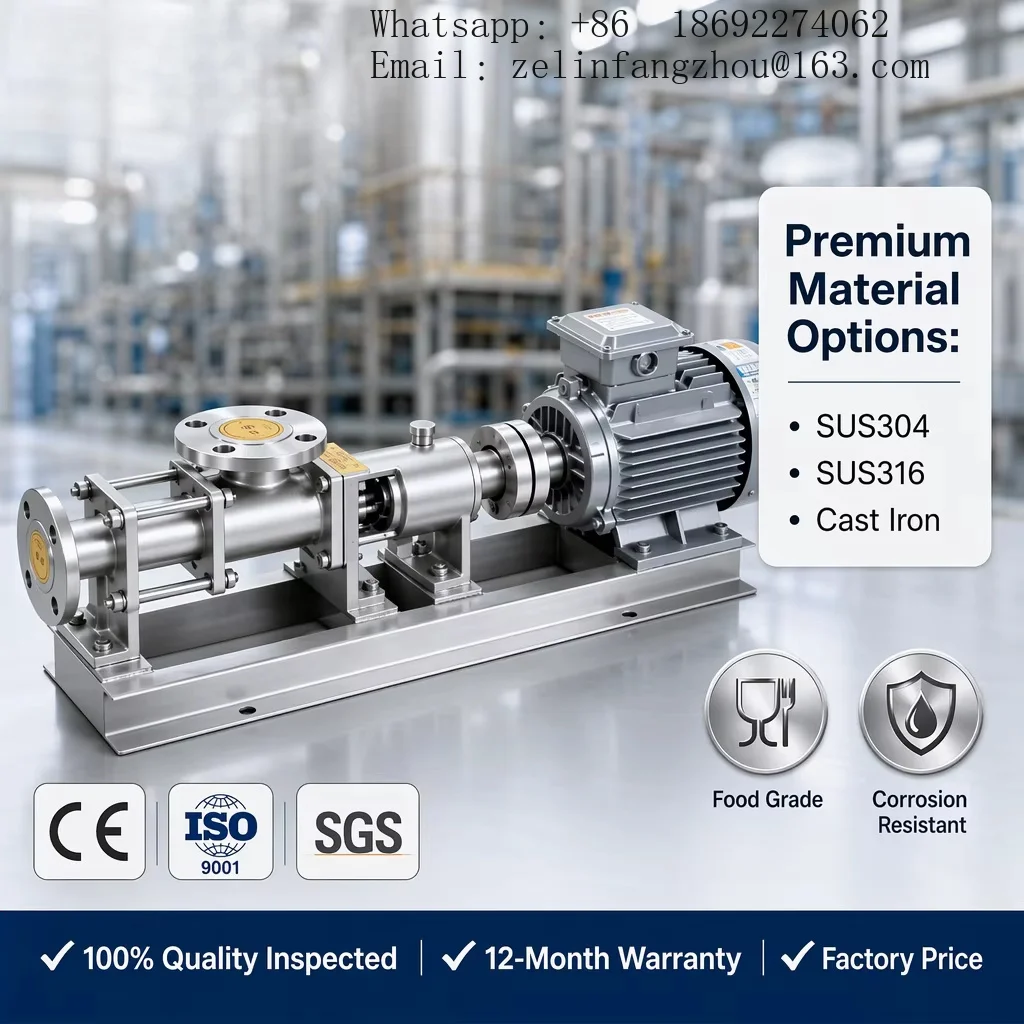 High Pressure Progressive Cavity Screw Pump with Motor for Biofuel Industry ODM OBM Customizable Heavy Duty Industrial