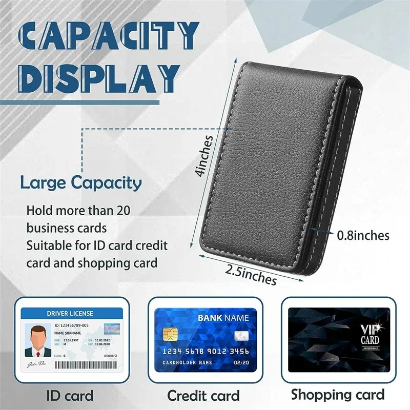 PU Leather Business Card Wallet  Case Pocket Business Name Card Holder with Magnetic Shut Credit Card ID
