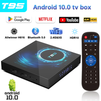 Smart TV Box 2024 T95 Plus HD 6K Android 10 Allwinner H616 4GB 64GB 128GB Dual Wifi Media Player Set Top Box