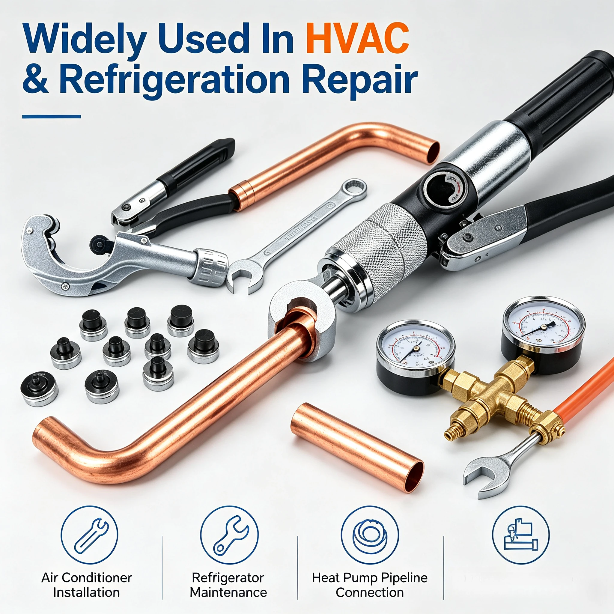 10-42mm Hydraulic Copper Tube Expander Kit CT-107 Refrigeration Cold Storage Installation Maintenance Hand Tools Set