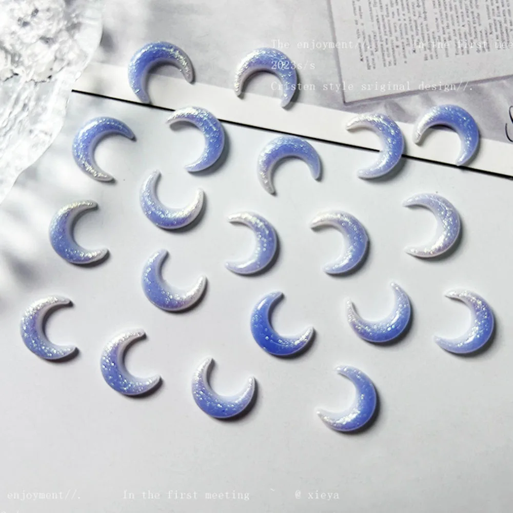 50 stücke Leuchtende Farbverlauf Nagel Charms Blau Farbe Rose Blume Schmetterling Nagel Dekorationen DIY Acryl Strass 3D Maniküre Teile – Detail 6