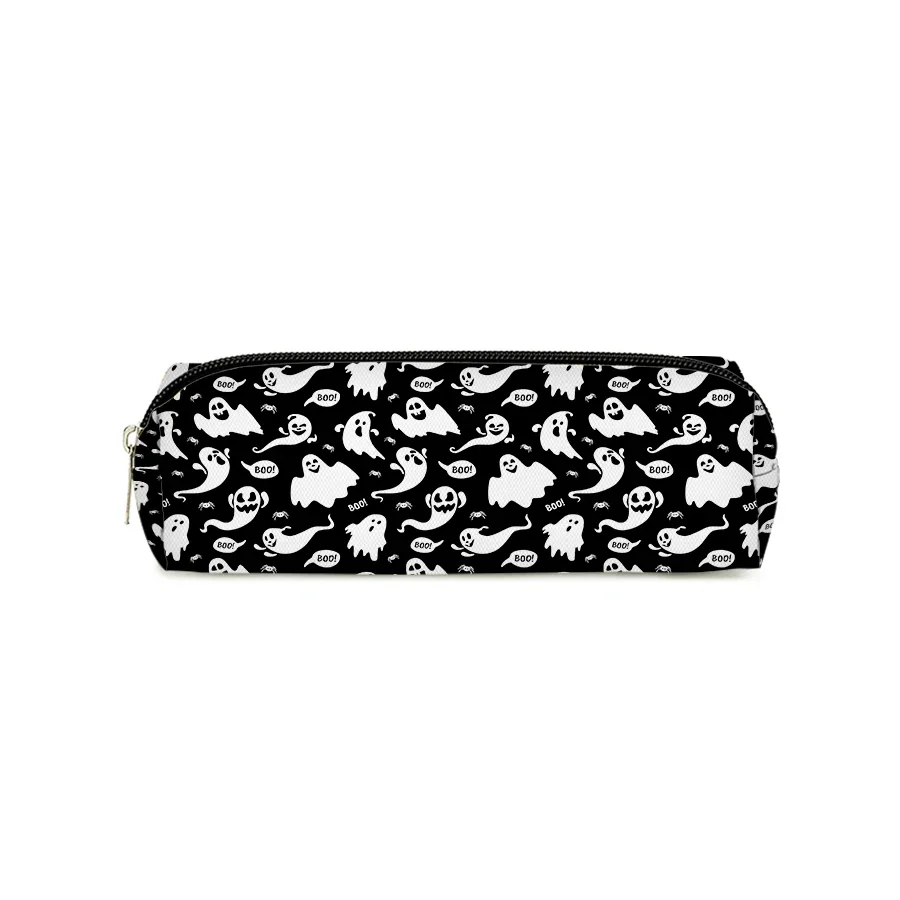 Cute Ghost Single Printed Pencil Case With Handheld For Boy And Girls Best Gifts 2D Flat Cartoon Pen Bag Backpack For Children