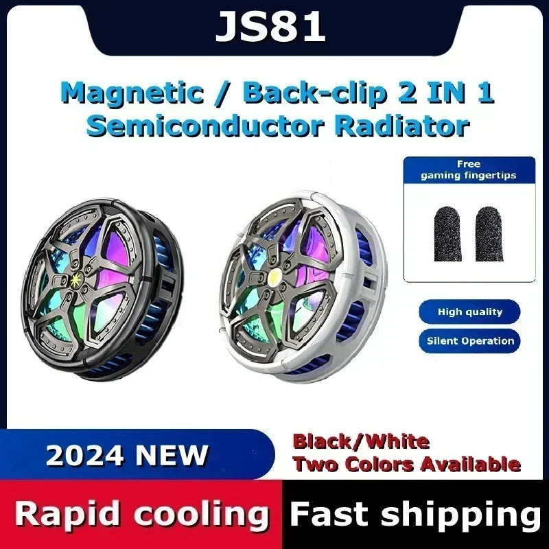 

NEW Mobile Phone Magnetic/ Back-clip 2 in 1 Semiconductor Cooling Radiator with RGB Colorful Light for IPhone Android Universal