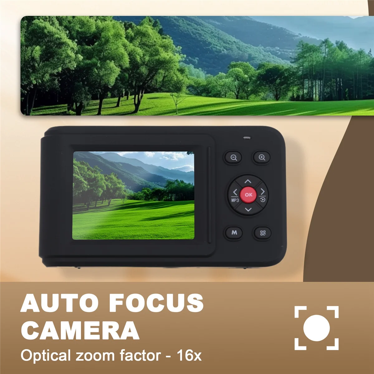 

【Сгодня только@】Цифровая камера с 16-кратным цифровым зумом и автофокусом, 2,5K HD, 72 МП, цифровая видеокамера для дома, путешествий на открытом воздухе, черная