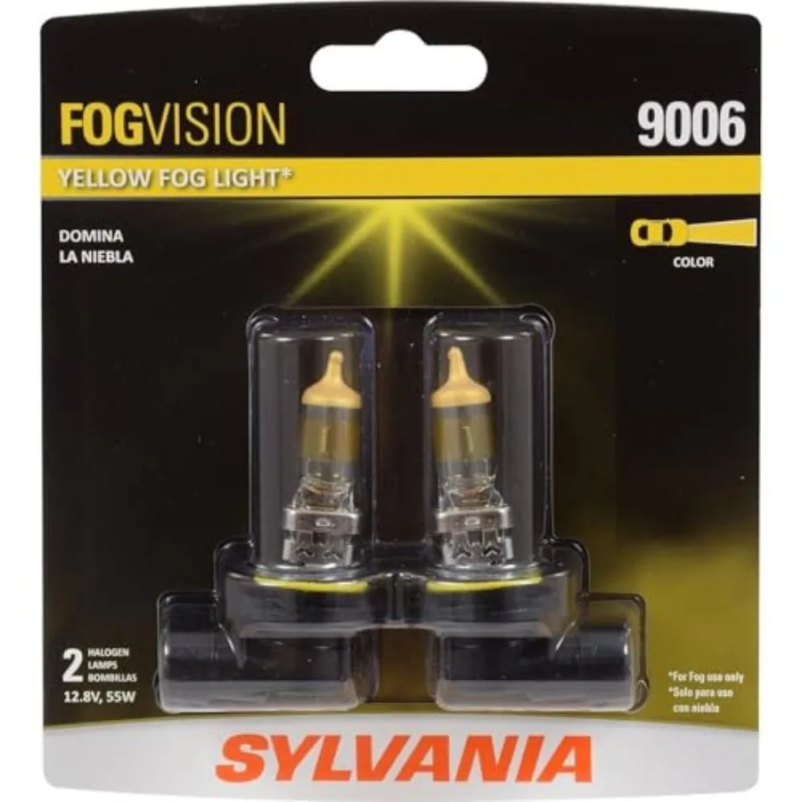 

- 9006 Fog Vision - High Performance Yellow Halogen Fog Lights Sleek Style and Improved Safety Street Legal For Fog Use Only Co