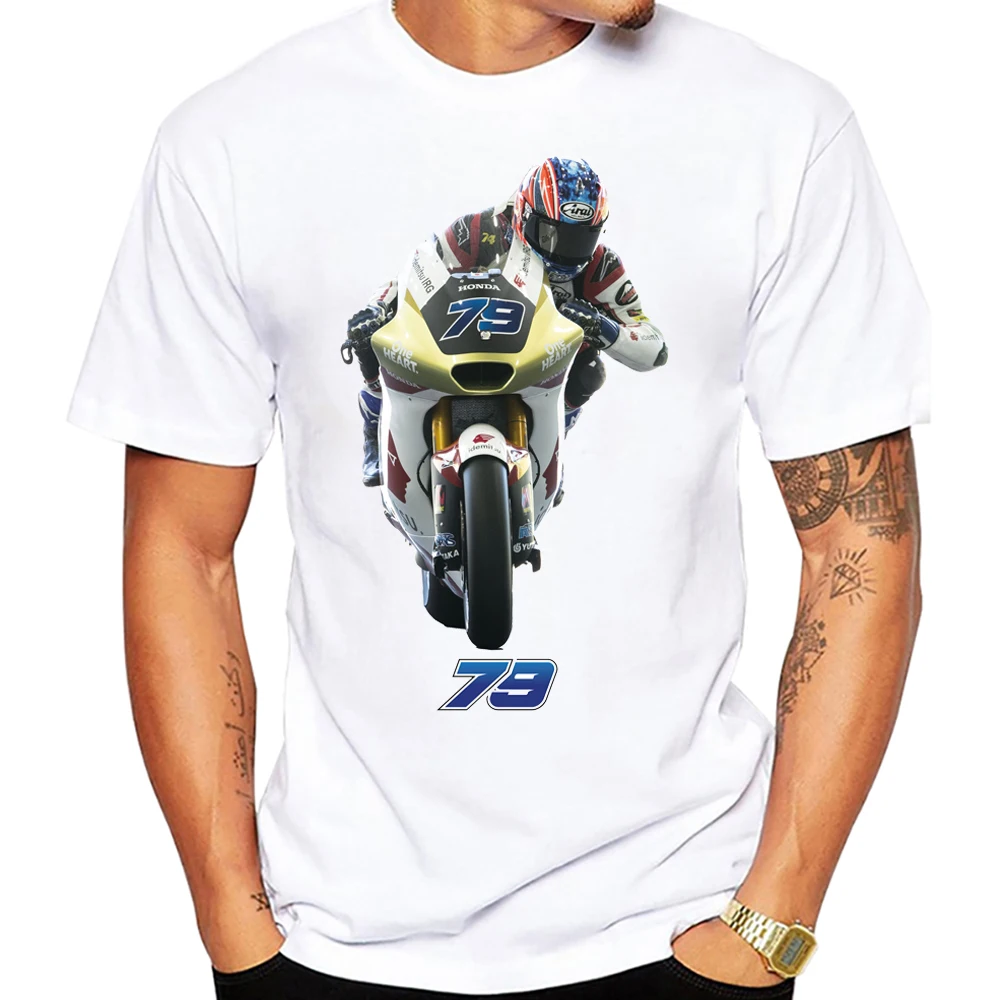 Ai Ogura 79 GP Race Riding T-Shirt Men Short Sleeve Moto Adventure Sport T Shirt Hip Hop Casual White Tops Motorcycle Ride Tees