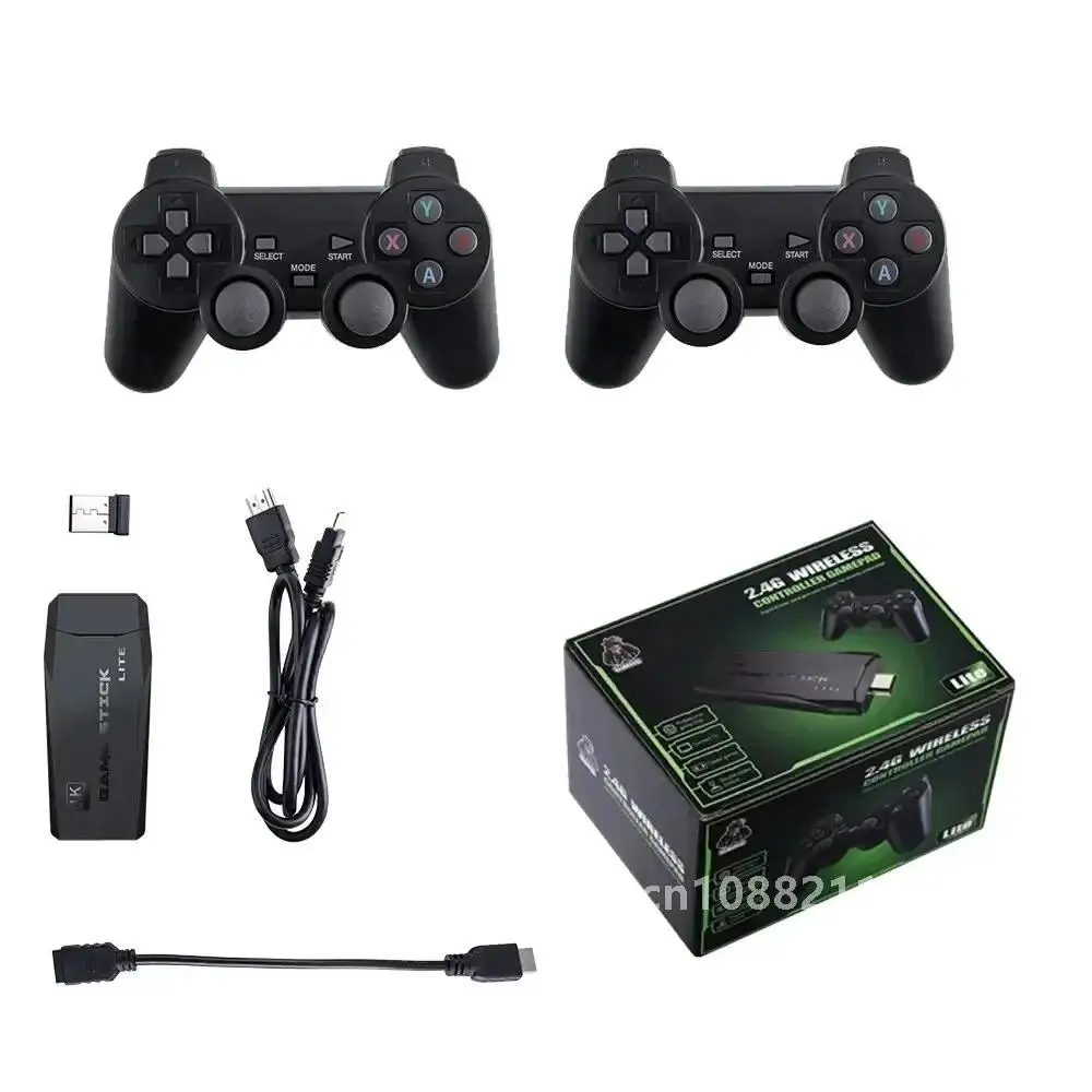 M8 Game Console Built-in 20000 + 64GB Two-person Wireless Controller 2.4G Stick 4K HD PS1 GBA Video Children's Christmas Gift