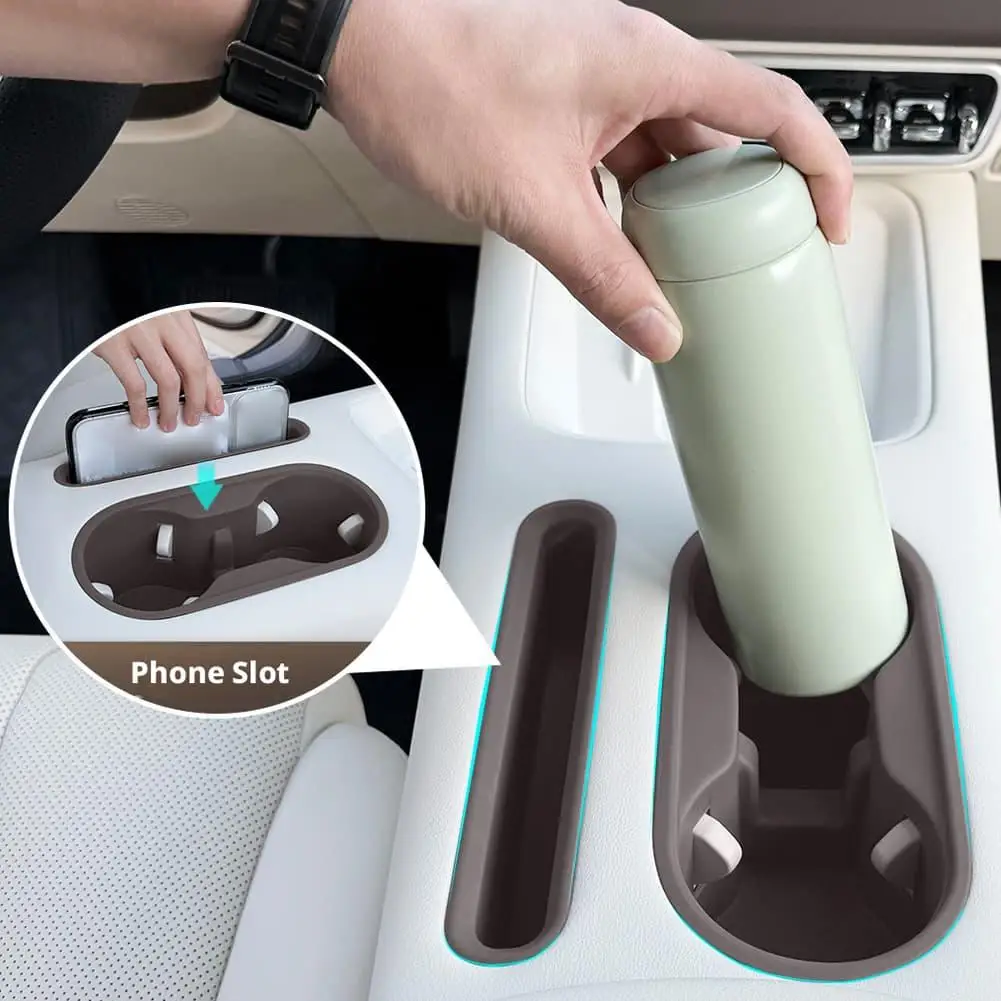For ORA 5 2026 TPE Center Console Cup Holder Liner Phone Slot Storage Organizer Mat Anti‑Dust Car Interior Protector Accessory